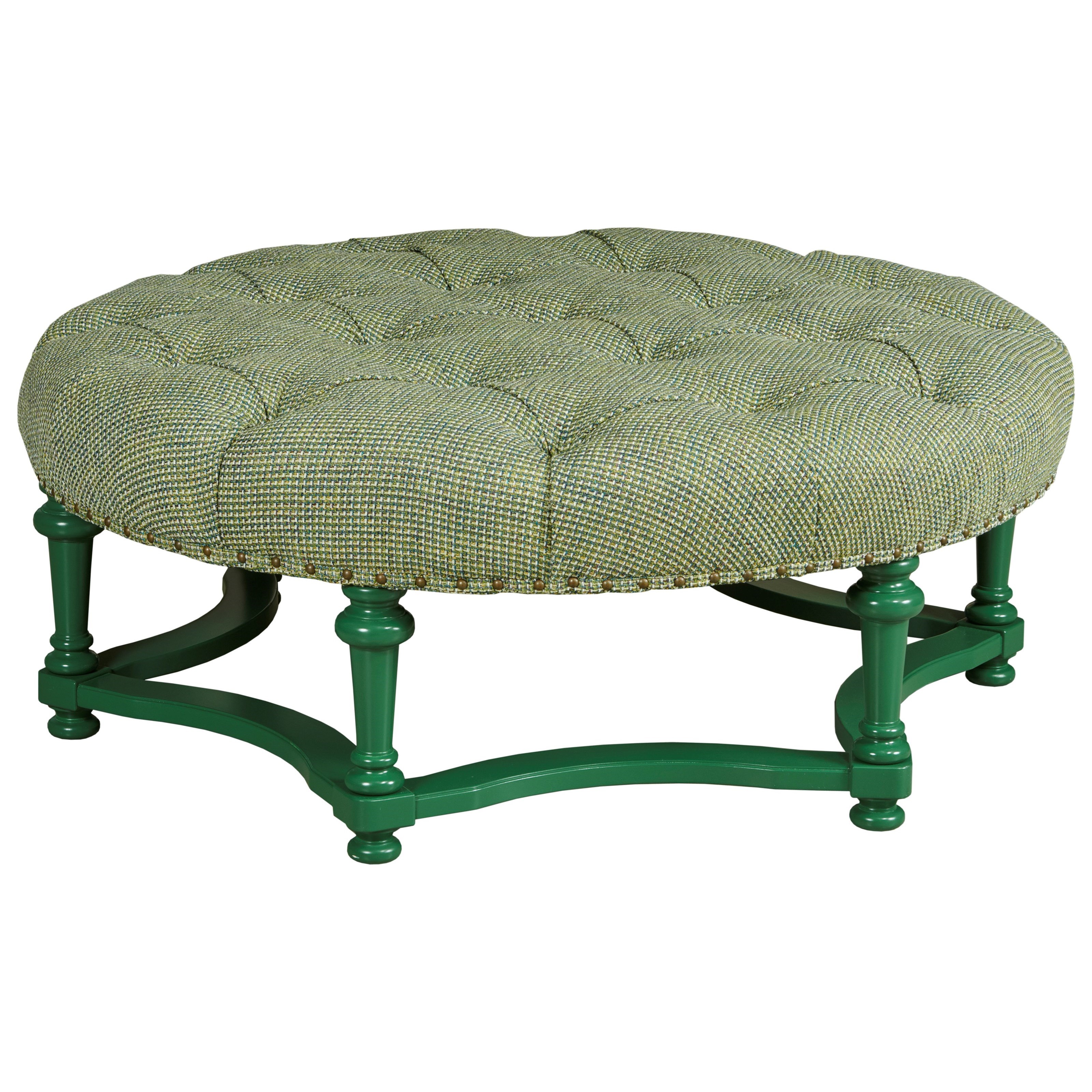 Kincaid Furniture Fullerton Round Cocktail Ottoman with Tufted Top